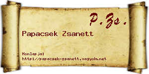 Papacsek Zsanett névjegykártya