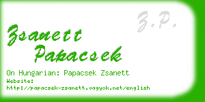 zsanett papacsek business card